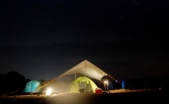 离墓群不到100米的露营活动
